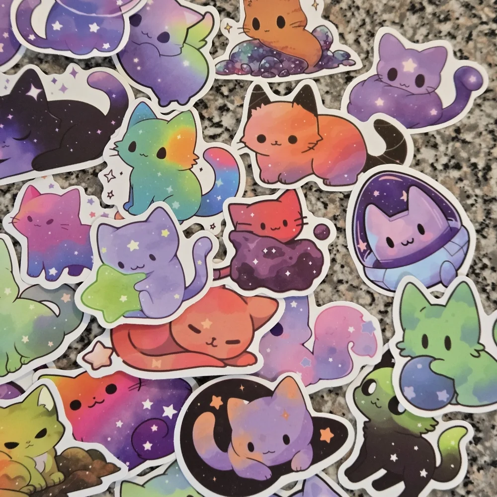 Galaxy Cat Stickers -15 Random